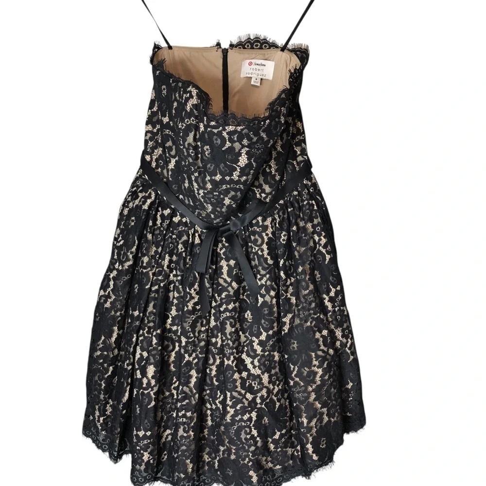 Robert Rodriguez X Neiman Marcus X Target Dress  Sz 8 Strapless Black Lace Party